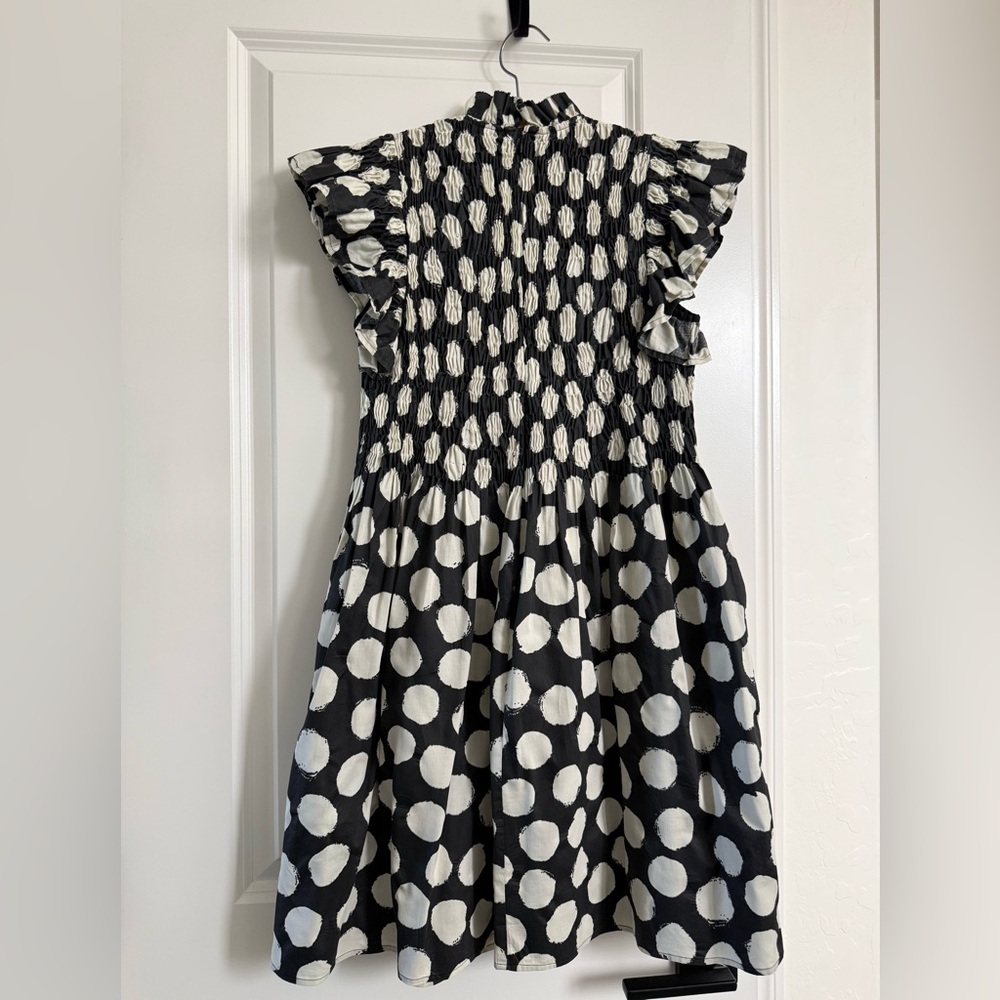 Sea New York Arline polka dot smocked dress POCKETS - Picture 6 of 10